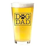 Dog Dad Beer Glass for Men With Pets - Unique Gifts for Dog Lovers - Fathers Day, Birthday, Christmas, Valentines day - Boyfriend, Husband, Son, Dog Owner