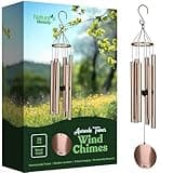 Nature’s Melody Aureole Tunes Wind Chimes – Outdoor Windchime with 6 Tubes Tuned to B Pentatonic Scale, 100% Rustproof Aluminum, Powder Finish & S Hook Hanger for Sympathy, Memorial Gift or Zen Garden