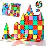 HDCooL Mini Magnetic Tiles with Iron Box, 18PCS Travel Size Magnet Building Blocks Toy Set, Protable Construction Block Toys Educational Learning Sensory Toys for 3+ Year Old Boys Girls Birthday Gift