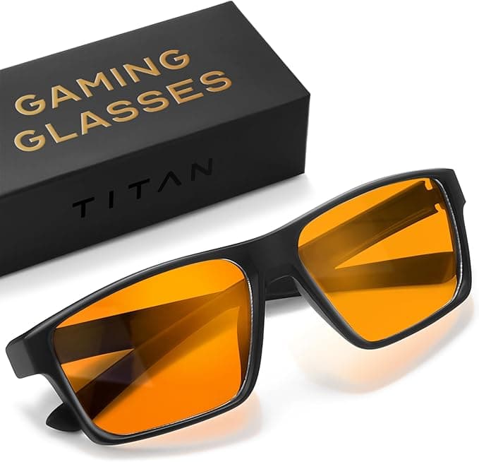 Titan Gaming Glasses, Blue Light Blocking, Night Driving Glasses for Men, Computer Protection Christmas Gift for Gamers